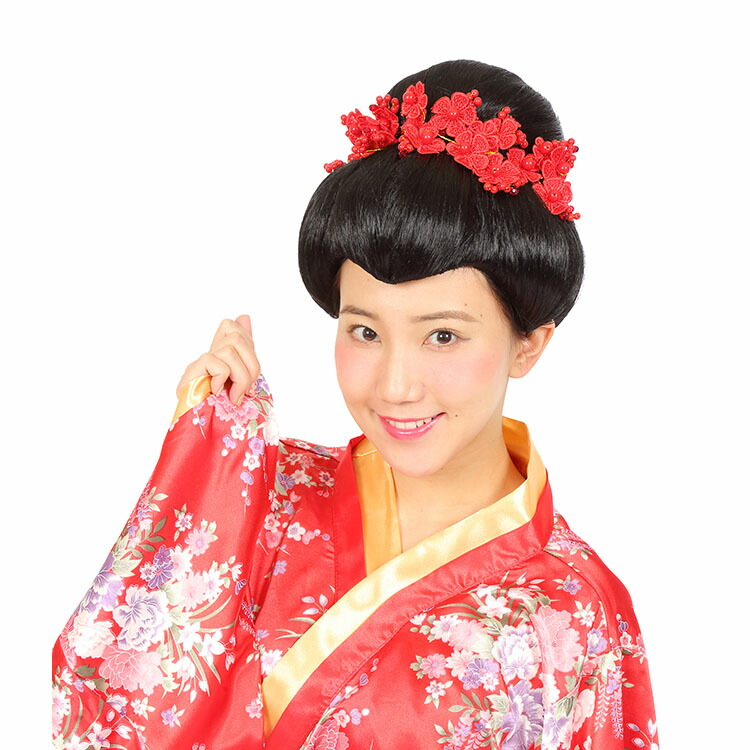 ハロウィンにも？　お誂え、軽い、高級な日本髪　かつら imgrc0089137709.jpg