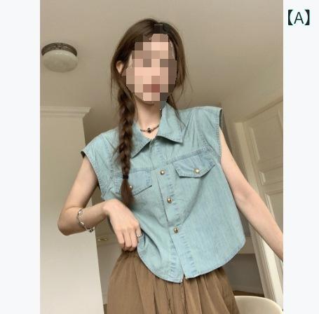 シャツ レディース デニム 半袖 ゆったり 濃い青 薄青 フランネル2