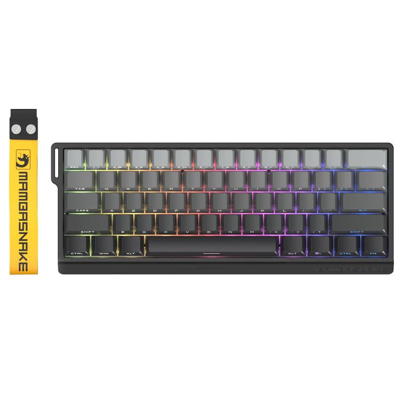 MAMBASNAKE X60HE 3モード ラピッドトリガー ゲーミングキーボード 磁気式スイッチ 8Kポーリングレート 0.01mm精度 128Kスキャンレート 磁珀軸 RGBサイドプリント 4000mAh クラウドドライバ対応 FPS/MOBA｜clearstore