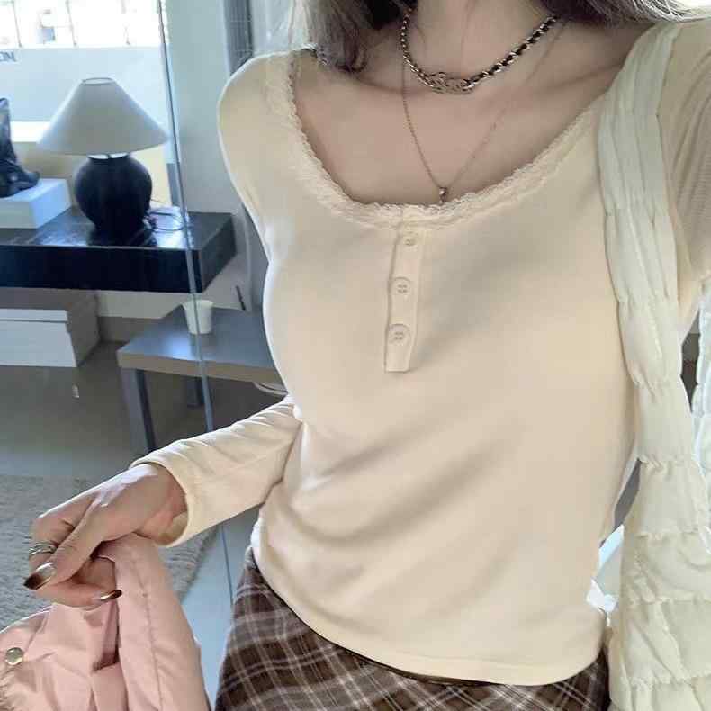 カットソー レディース 秋冬 裏起毛 レース あったかインナー ブラパッド付き 保温 トップス 女性用 長袖 ストレッチ 伸縮性