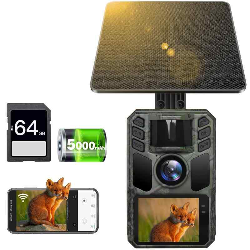 ✨トレイルカメラ ソーラー付 赤外線 スマホ対応✨野生動物監視カメラ 防犯カメラ Amazon.co.jp: トレイルカメラ ソーラー 4K&85MP WIFI 屋外 屋内