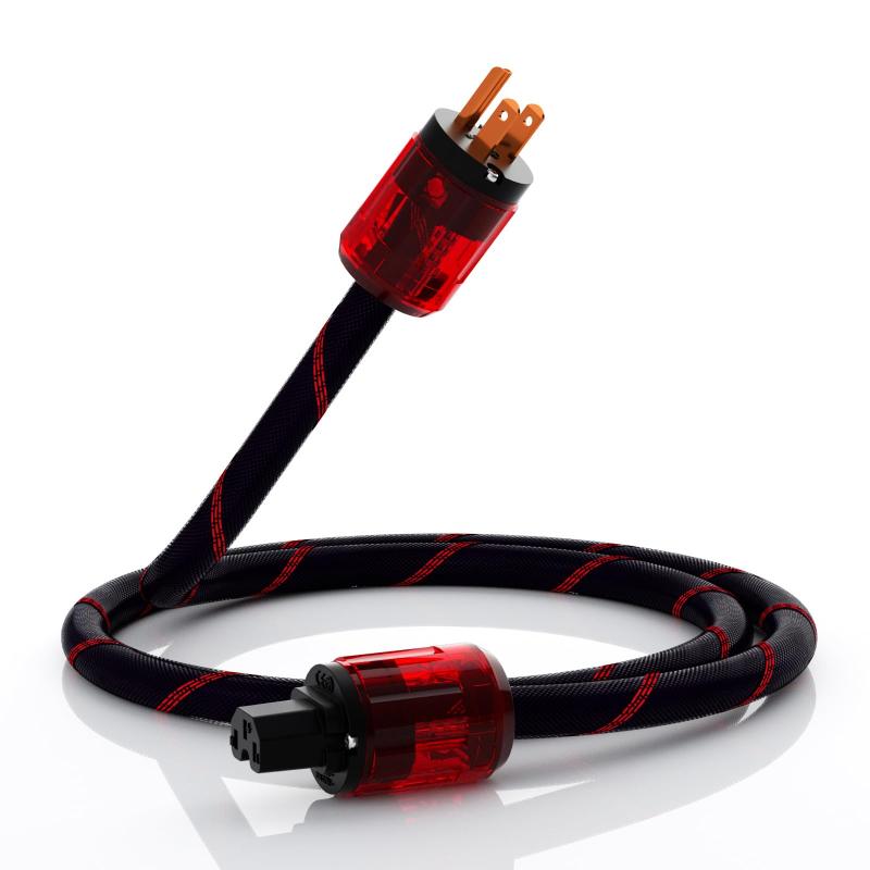 Monosaudio 12AWG HiFiオーディオ電源ケーブル 純銅 3ピン 125V/15A 音質向上 オーディオ用コード 編組スリーブac電源コード 耐久性 黒と赤混合編組拡張可能スリーブ ホームシアター、AVレシーバー