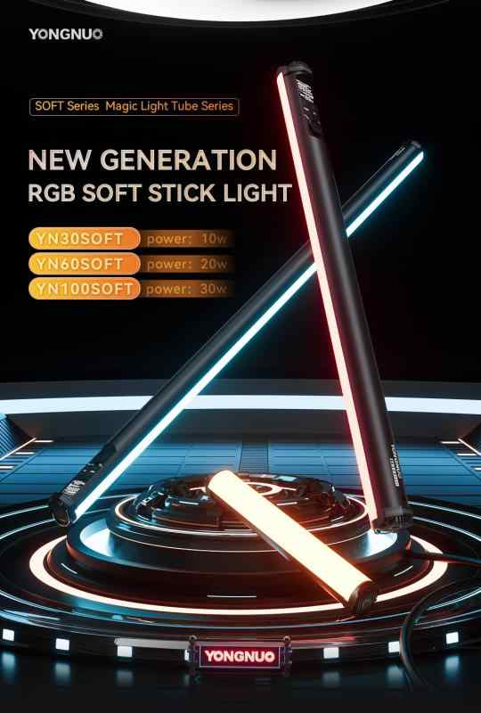 YONGNUO YN60SOFT ビデオライト 効率20W ワンド スティック 写真ライト RGB フルカラー 2000K-10000K 31 スペシャルシーンモード撮影照明ライト 高輝度LED ビデオ撮影/YouTube/Tiktok/生放送/自撮り等