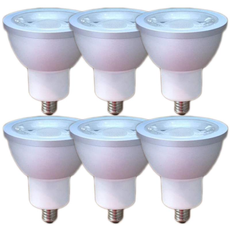 VIMLITE LEDハロゲン電球 EZ10口金 12V COB6W JR50シリーズ LEDスポットライト 30度 ハロゲン形50W～60W相当 密閉器具対応 (電球色相当(2700K), 本体銀 6W 30度 EZ10口金(6個))