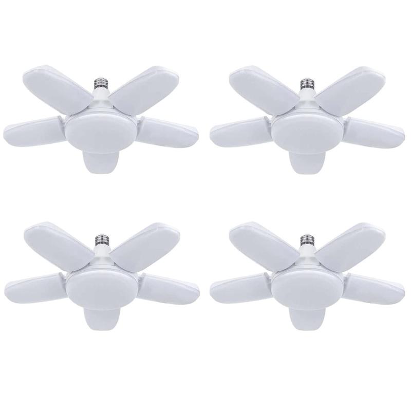ガレージライト LED 100W 4個セット 工事用ライト 6500K 10000LM E26 ペンダントライト LED電球 昼白色 天井照明 ダイニング 折りたたみ式 高輝度 工事不要 角度調節可能 省エネ