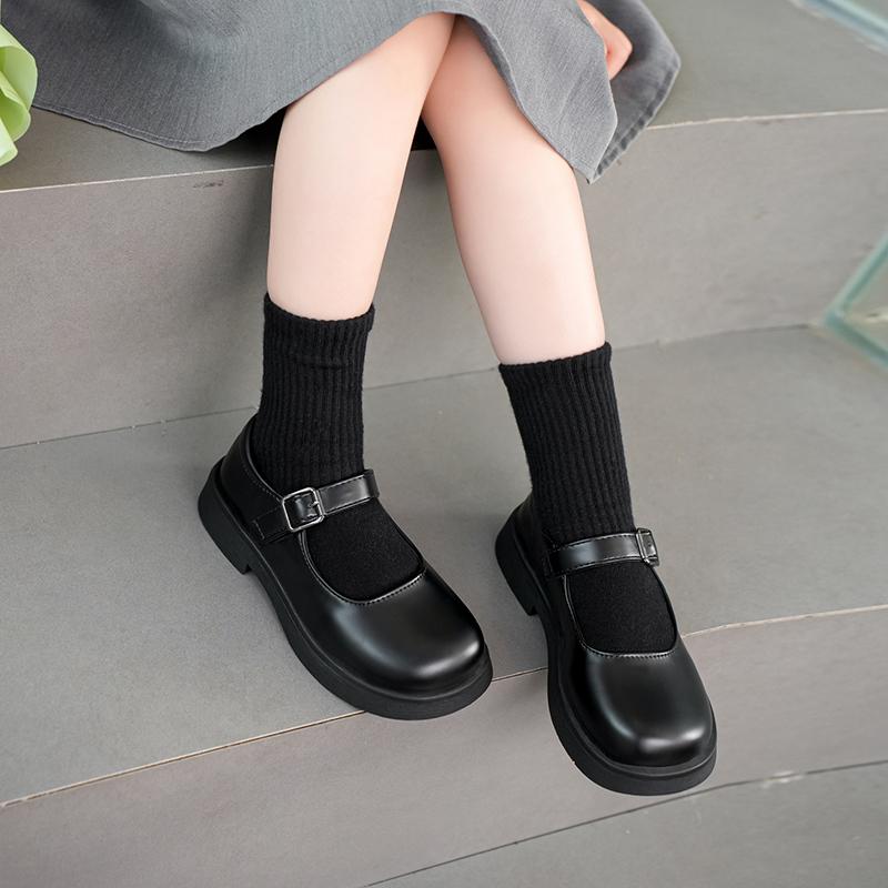 子供靴 女の子 黒色 レザーシューズ 子供靴 小学校 春秋 ソフト底 学生靴 プリンセスシューズ かわいい 通学 普段使い