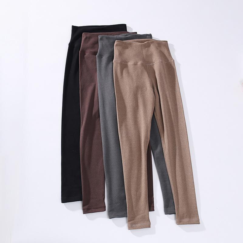 パンツ レディース 秋冬 高弾力 ストレッチ スキニー ハイウエスト ヒップアップ 裏起毛 あったか レギンス 黒 ブラック グレー 9分丈