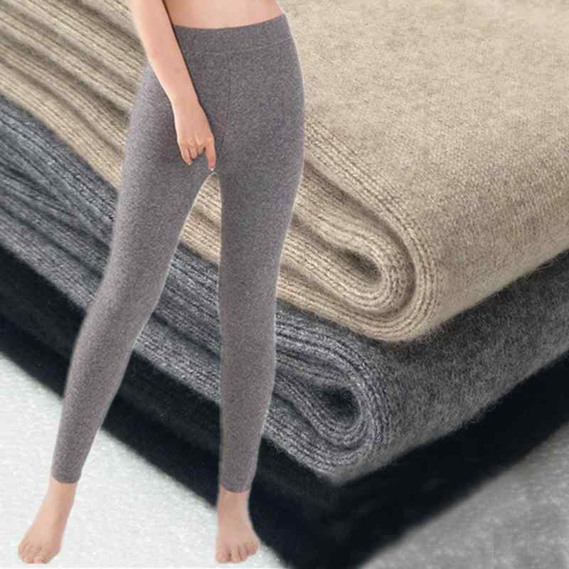 パンツ レディース 高 elastic ウール混紡 あったか 美脚 ハイウエスト レギンス スキニーパンツ 黒 ブラック グレー 赤 レッド キャメル 秋冬