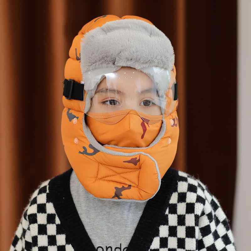 帽子 キッズ 子供用 防寒帽子 裏起毛 イヤーマフ付き 雷鋒帽 フライトキャップ 防風 防寒 保温 秋冬 かわいい 格子柄 男の子 女の子 8歳以上2