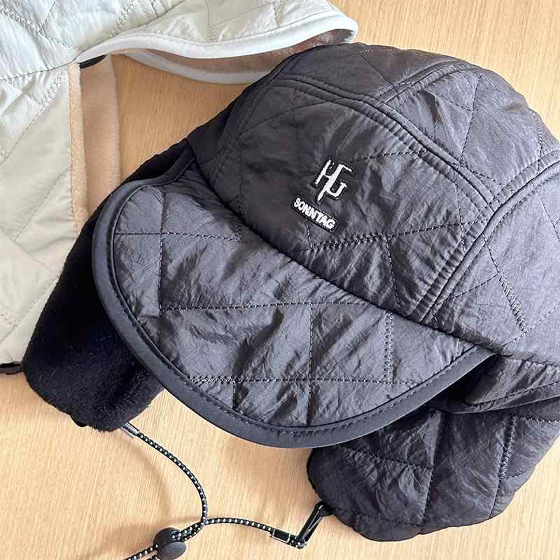 帽子 男性用 防寒 耳当て付き パイロットキャップ 秋冬 アウトドア 釣り 登山 保温 暖かい 小顔効果 黒 白2