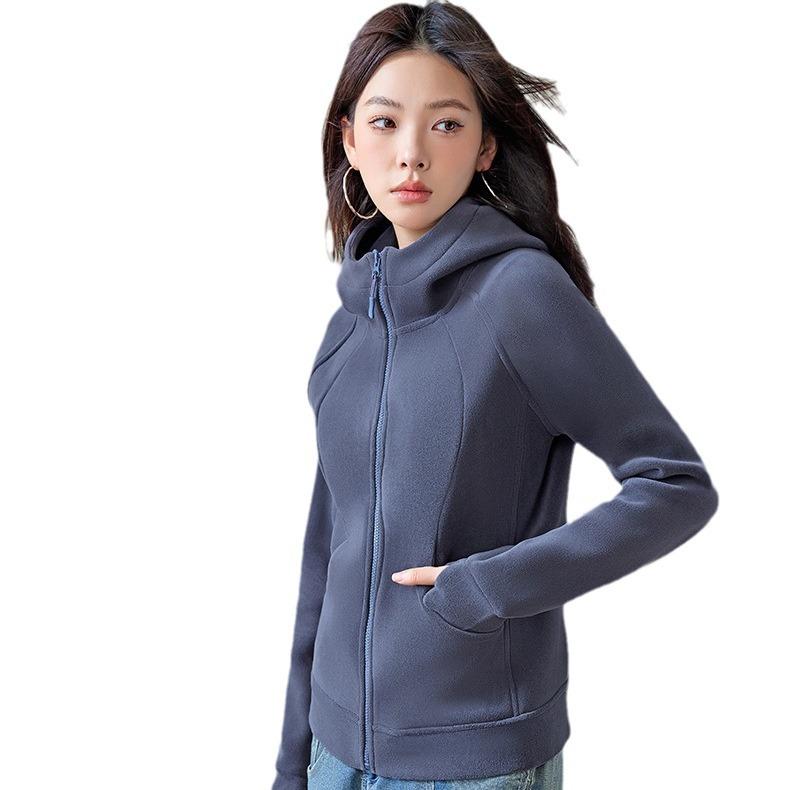 パーカー レディース 秋冬 ダブルフェイス フリース 美式 ハーフジップ ブルゾン 小柄 厚手 ポリエステル 伸縮性 あったか 暖かい 防寒 ゆったり ラズベリーレッド ブラウン ブラック オフホワイト ピンク系 グレー ブルー S M L XL