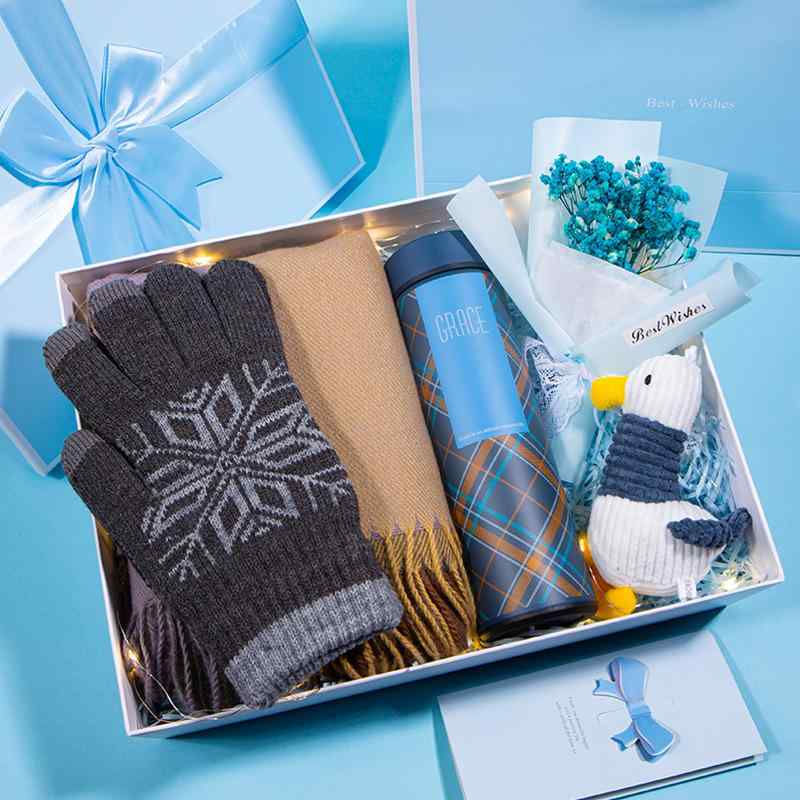 メンズ 冬用 ギフトセット ?巾 男性用 マフラー 手袋 保温カップ あったかグッズ 誕生日 クリスマス バレンタイン プレゼント