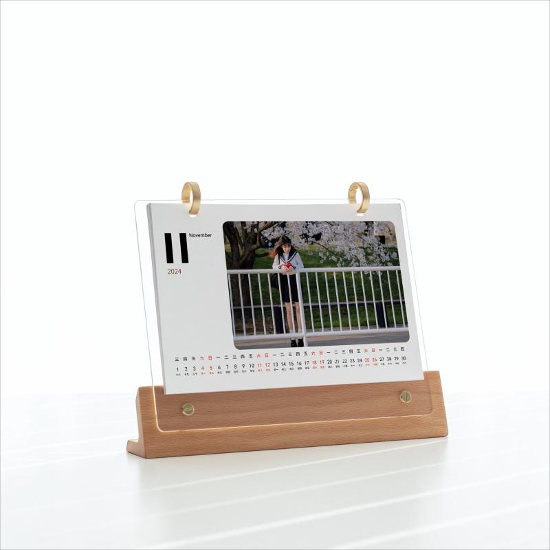 カレンダー 木製 写真 DIY 写真立て 卓上 シンプル モダン 販促品 粗品 実用的 景品 イベント ギフト プレゼント2