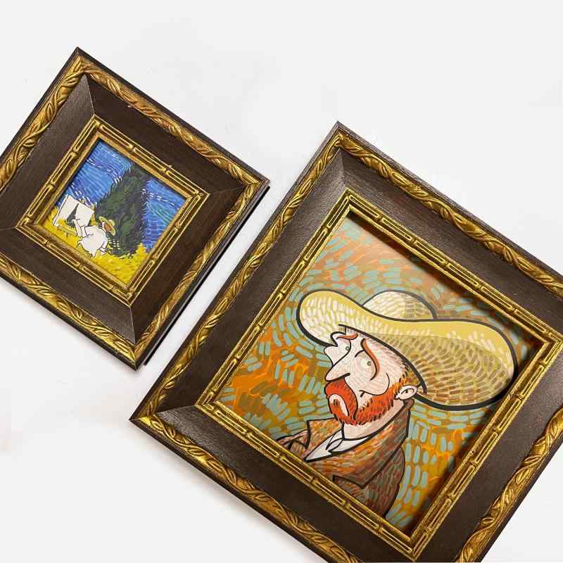 映し絵一こま 木製 飾りつけ 新中式 アンティーク調 活動写真立て 矩形 大判大きさ 実木 手作り レトロ 写真立て リビング 臥し所2