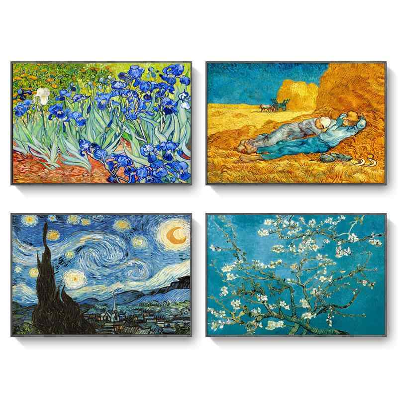 装飾画 絵画 インテリア ゴッホ油絵 世界名画 キャンバス アート wall art 壁掛け リビング ベッドルーム 部屋 玄関 模様替え 風景 ピクチャー フレーム付き2