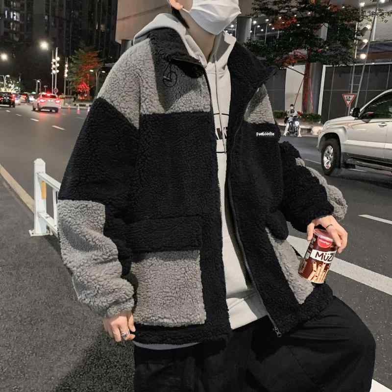 ジャケット 男性用 羊羔 絨 ?松 ジャンパー トップス 秋冬物 無地 グレー ブラック 大きいサイズ ゆったり 普段使い2