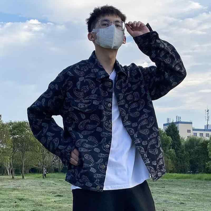 ジャケット 男性用 デニム Gジャン ブルゾン 春秋物 ワークジャケット ゆったり ブラック 綿100% 普段使い