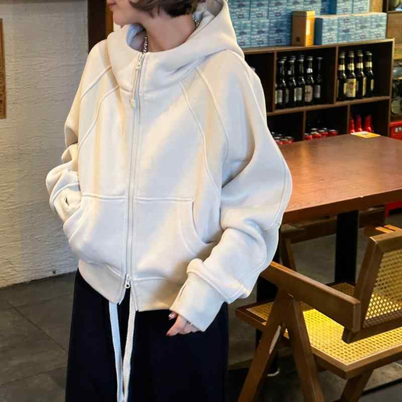 パーカー レディース 秋冬 裏起毛 カーディガン 欧州 カジュアル 女性用 厚手 アウター ミルクティー ベージュ ブラック コーヒー ポリエステル ゆったり 長袖 フード付き
