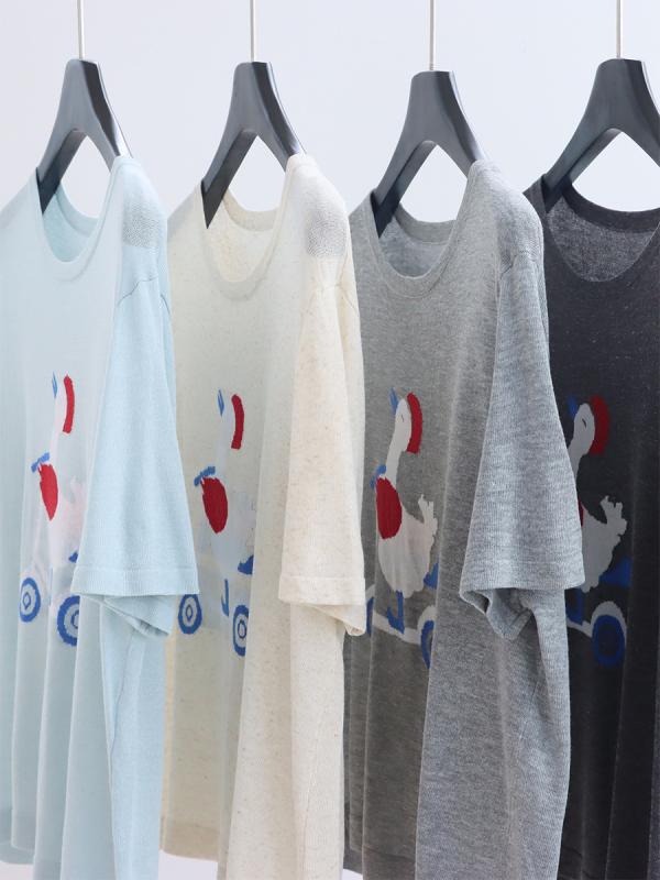 ニット レディース 半袖 Tシャツ 提花 リネン サマーニット ラウンドネック プルオーバー ゆったり トップス 韓国ファッション カジュアル 普段使い 薄手 接触冷感2