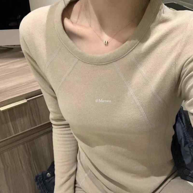 インナー レディース 女性用 発熱 保温 アンダーウェア 上下セット 厚手 無地 肌着 婦人服 長袖 長ズボン 接触温感 ストレッチ 秋冬