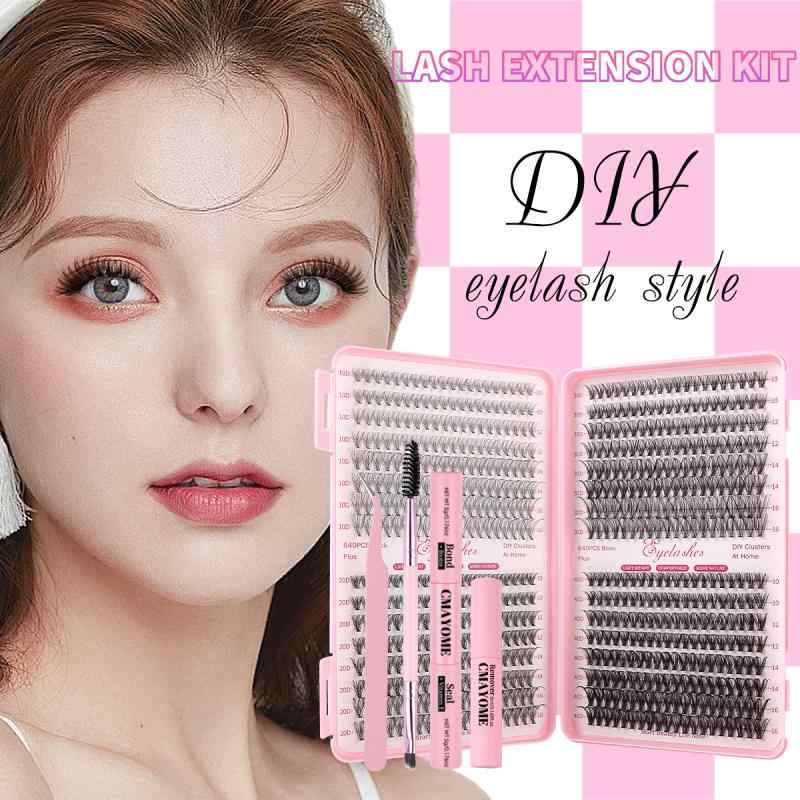 つけまつげ DIY 混合 束 まつ毛 付けまつ毛 グルー ツイーザー セット