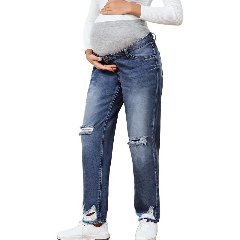 マタニティ デニムパンツ 高腰 ストレート 妊娠 ジーンズ ゆったり 妊婦服 産前 産後 授乳期 オールシーズン ジーパン ズボン