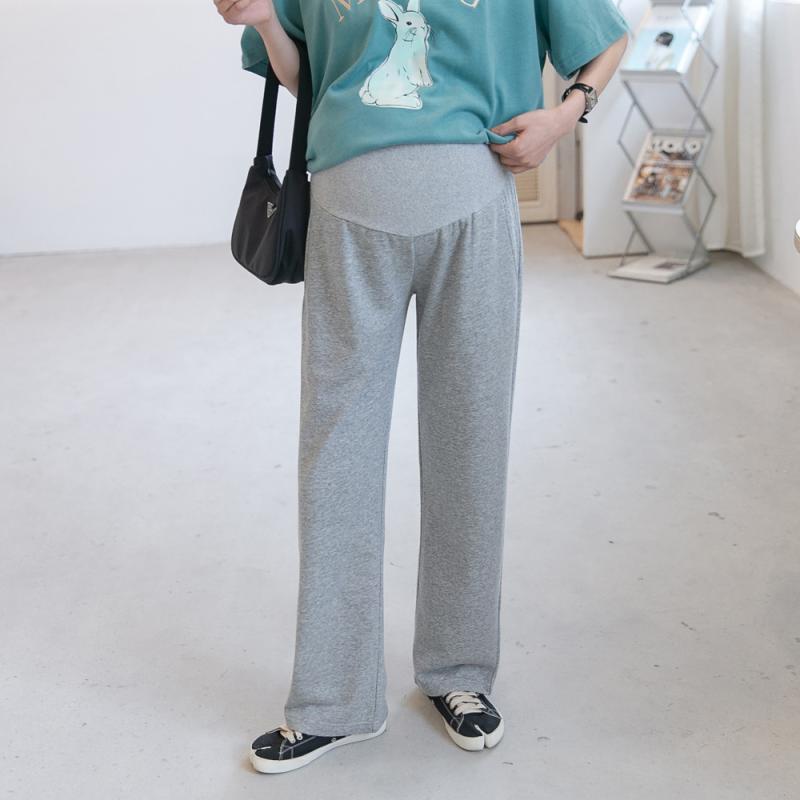 マタニティ パンツ 春秋 韓国 ゆったり 大きいサイズ 体型カバー 腹巻き 産前 産後 ストレート 美脚 ロングパンツ M L XL XXL 綿60% 黒 グレー2