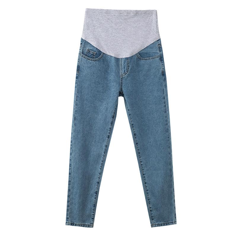 マタニティ デニムパンツ 春秋 高腰 妊婦 テーパードパンツ ゆったり 9分丈 コットン M L XL XXL 3XL