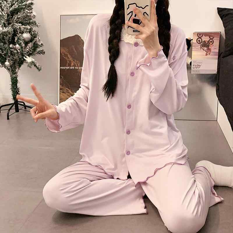 パジャマ レディース マタニティ 授乳服 春夏 接触冷感 薄手 長袖 産後 妊婦 セットアップ 綿 かわいい ルームウェア