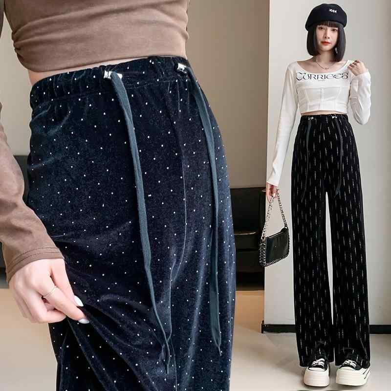 マタニティ パンツ 秋冬 ワイドレッグ ゆったり 金糸ベルベット 妊婦 ズボン ストレッチ かわいい 小星柄 蝶柄 産前産後 部屋着 リラックス