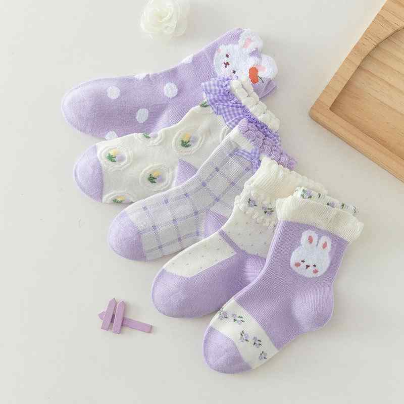 靴下 キッズ ベビー かわいい柄 ソックス 子供用 摩擦防止 中筒 秋冬 綿混紡
