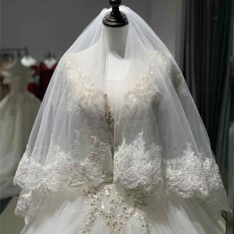 ウェディング ベール レディース ブライダル レース スパンコール ホワイト オフホワイト 結婚式 挙式 パーティー 花嫁 二次会 披露宴 80cm 100cm ヨーロッパ アメリカ2