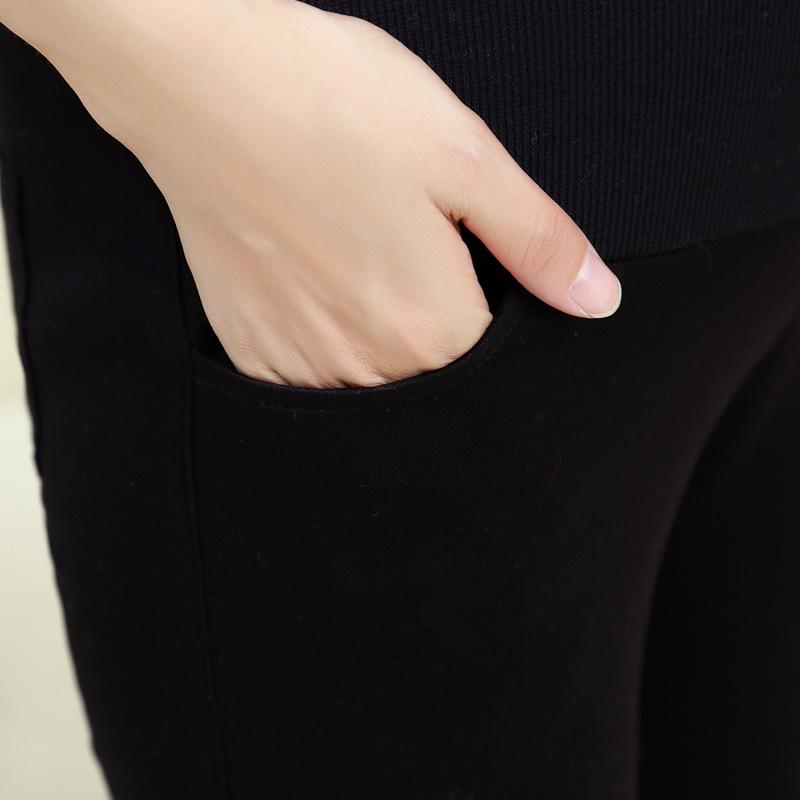 マタニティ パンツ レディース 冬用 裏起毛 あったか 厚手 スキニー 大きいサイズ 伸縮性 コットン 産前 産後 ブラック