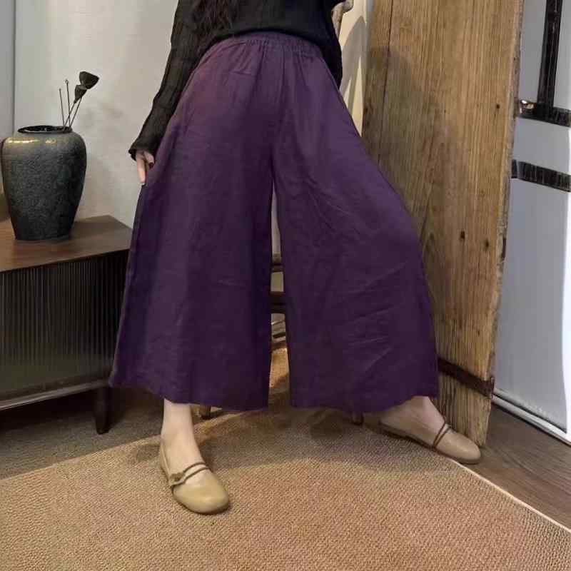 ズボン下 レディース 春夏 リネン 冷やりとした 9分丈 広々としたズボン下 麻混 ゆったり 天然ゴム酉の方角 心地よい 透け透け 無地 黒 白 パープル 黄み 緑であること 青色 カーキ サクラ色系 伸び伸びする お召しもの 御部屋お召しもの