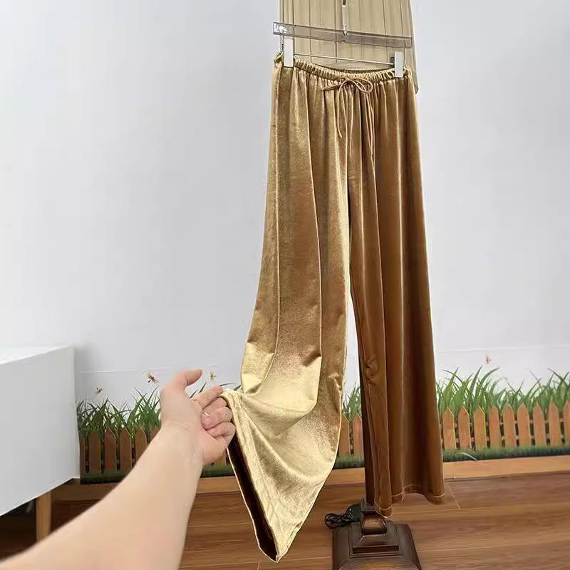 パンツ レディース 早秋 高 elastic ウエスト スリム ストレート ワイドレッグ カジュアル ロングパンツ キャメル コーヒー ブラック オフホワイト S M L XL2｜clearstore