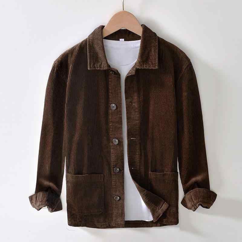 シャツ 男性用 コーデュロイシャツ コットン 長袖 ルーズフィット カジュアルスタイル 普段使い ブルー コーヒー グレー2