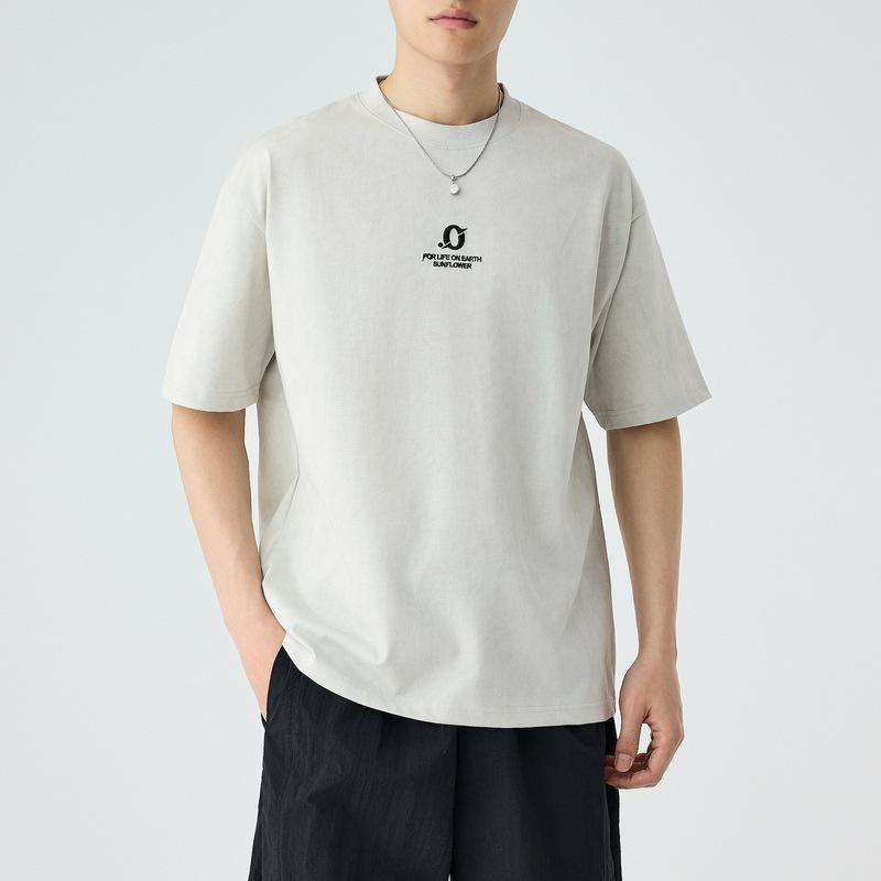 Tシャツ 男性用 半袖 長袖 トップス 切り替え コットン 薄手 ファッション都市 日常着 ブラック グレー コーヒー ホワイト 杏色 イエロー カーキ 春夏