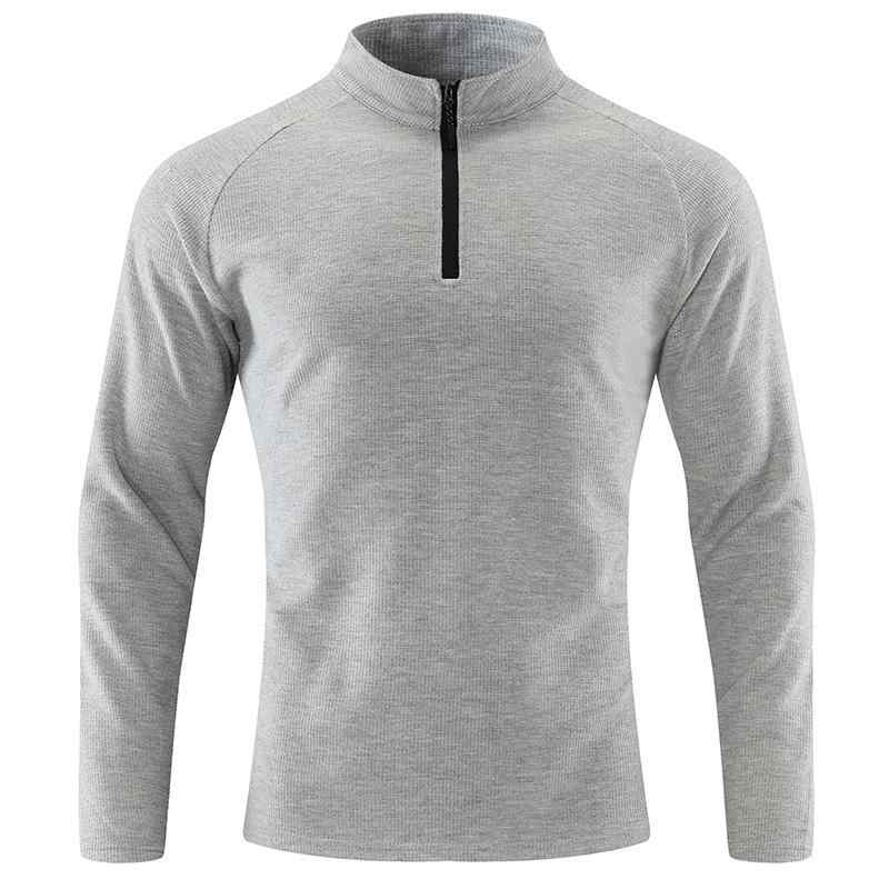 Tシャツ 男性用 裏起毛 秋冬 長袖 ハーフジップ ストレッチ 伸縮性 アウトドア スポーツ 運動着 カットソー プルオーバー トップス 綿 春秋 ブラック グレー ネイビー ホワイト