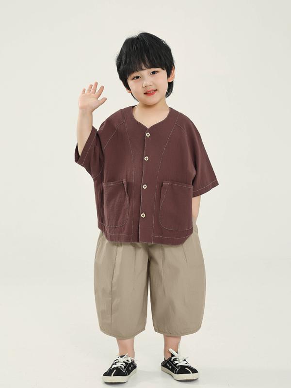 子供服 シャツ 男の子 半袖シャツ キッズ 夏服 薄手 トップス 韓国 ボーイズ カジュアル コットン おしゃれ 普段着2