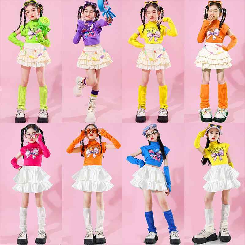ダンス衣装 子供 ジャズダンス ヒップホップ ガールズ チアダンス 舞台演出服 ステージ衣装 練習着 レッスン着 舞台衣装 演出服 イベント 発表会 女の子 ジュニア キッズ 蛍光色 舞台効果抜群 4,947円