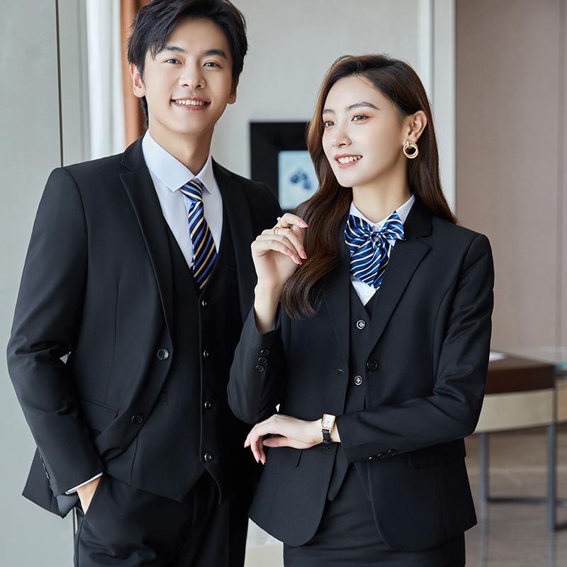スーツ レディース メンズ ビジネス フォーマル 男性用 女性用 職業制服 事務服 2ボタン テーラード ジャケット パンツ スカート ベスト セットアップ ポリエステル 無地 春秋冬 ブラック ネイビー グレー