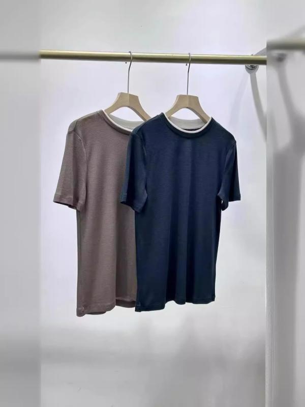 Tシャツ レディース 半袖 丸首 天? 羊毛 トップス インナー ブルー カーキ ストレッチ 通勤2 7,775円