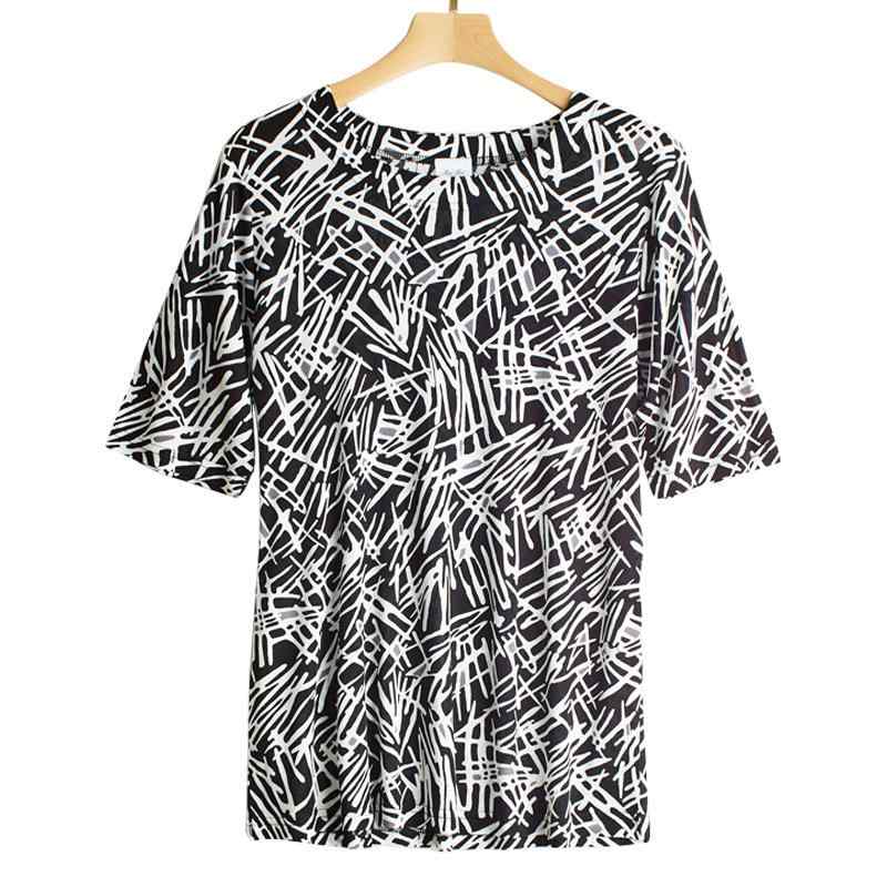 Tシャツ レディース 半袖 大きいサイズ ラウンドネック 桑蚕糸 シルク プリント ニット 小花柄 通気性 清涼感 トップス 通勤着 普段使い XL XXL XXXL XXXXL 花柄2|clearstore