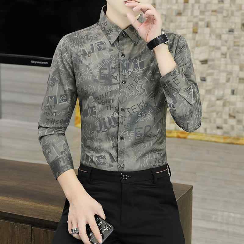 シャツ 男性用 紳士服 トップス ストレッチ 伸縮性 抗シワ カモフラ柄 ミリタリー柄 グレー カーキ 春秋