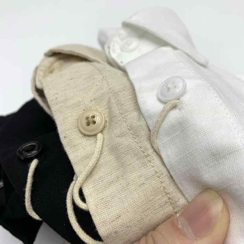 シャツ 男性用 綿麻混紡 リネンシャツ 長袖 ビッグシルエット オーバーサイズ 普段使い リラックス 部屋着 ブラック ホワイト系 生成り