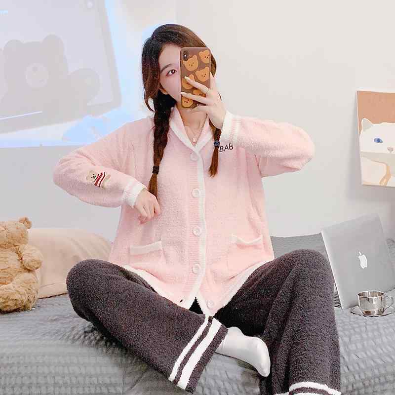 パジャマ レディース マタニティ 授乳服 あったか かわいい リラックス ウェア ルームウェア 上下セット TR素材 チャイナ風 文??古 プリンセス袖 七分袖 個性 部屋着