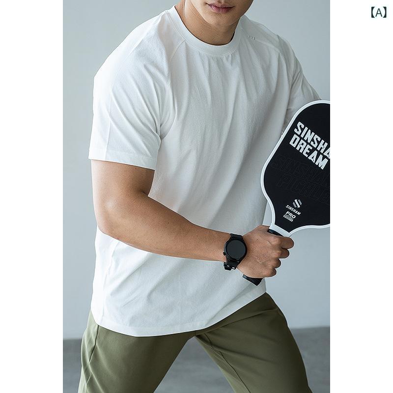 Tシャツ メンズ 男性用 半袖 トップス 接触冷感 吸湿速乾 薄手 スポーツ トレーニング ウェア ルームウェア 普段使い 部屋着 春夏 ポリエステル ホワイト 白 グレー ネイビー 紺