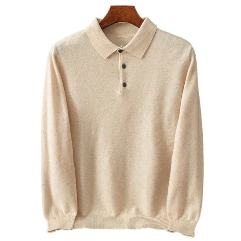 ニット POLOシャツ 男性用 ウール カシミヤ混紡 長袖 トップス 暖かい 秋冬 紳士服 ビジネスカジュアル2|clearstore