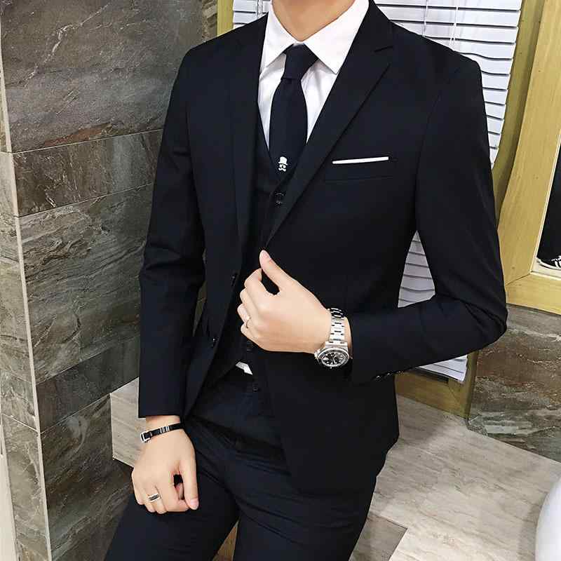 スーツ メンズ 男性用 5点セット パンツ ベスト シャツ 領収書 フォーマル スリム 細身 韓国風 結婚式 ウェディング パーティー 二次会 コットン 赤 レッド カーキ ブラック 黒 グレー 紺 ネイビー ブルー S M L XL 2L 3L 4L