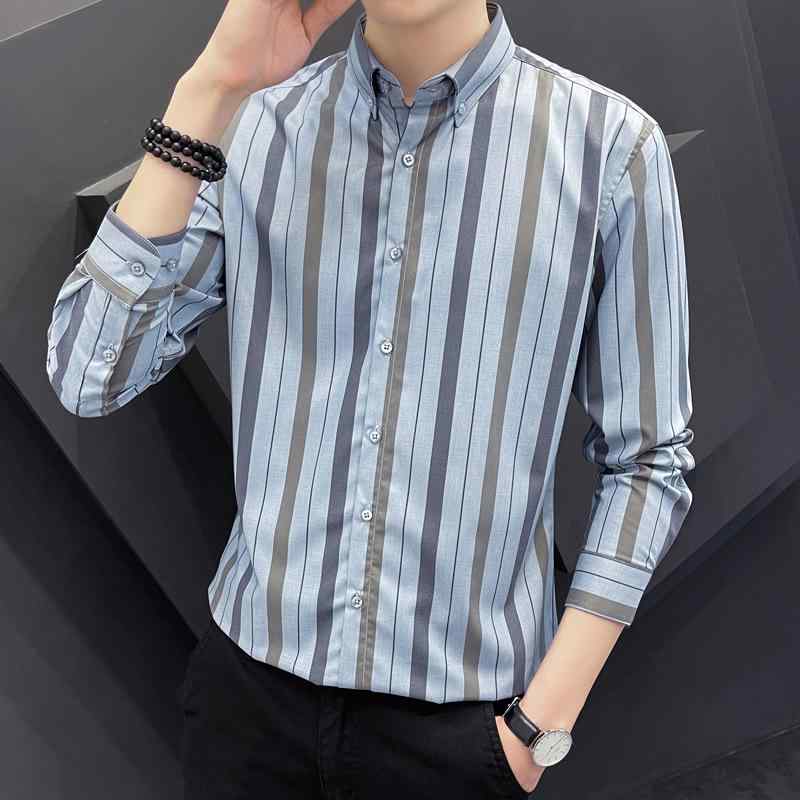 シャツ メンズ 男性用 ストライプ トップス カジュアル 長袖 春秋 服 おしゃれ 羽織り 4,780円